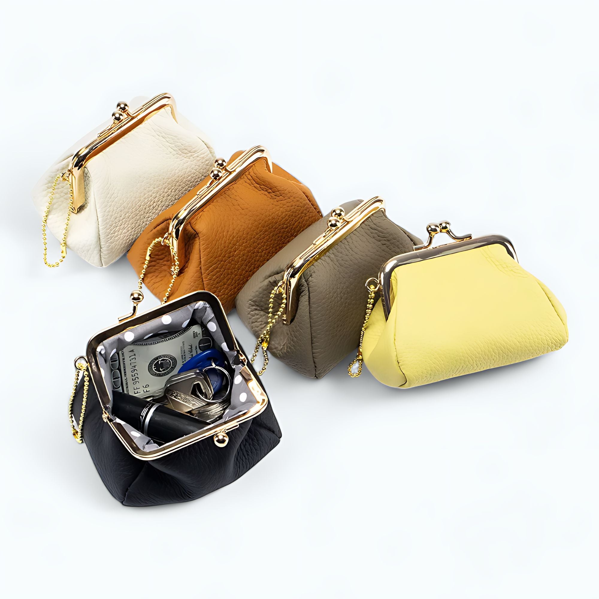 Petite Pochette Porte Monnaie En Velours Terracotta Et Froufrous