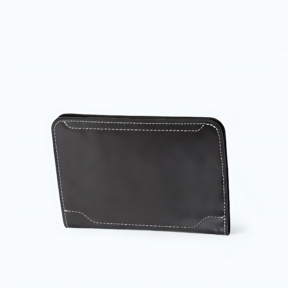 Housse Passeport Homme - Design Original Vin Attention Fou - Protection Cuir Noir