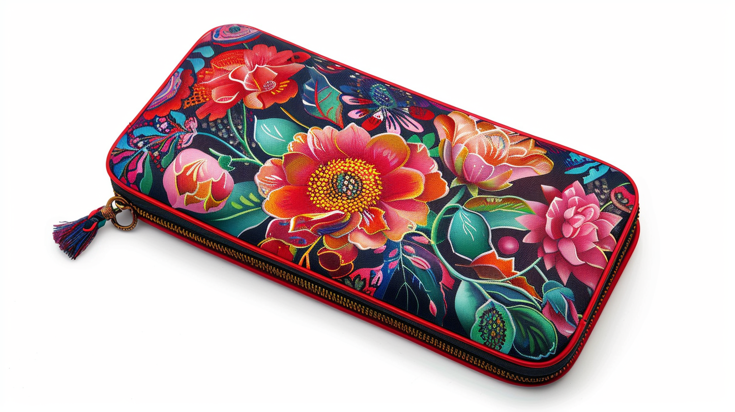 portefeuille femme design fleuri original 