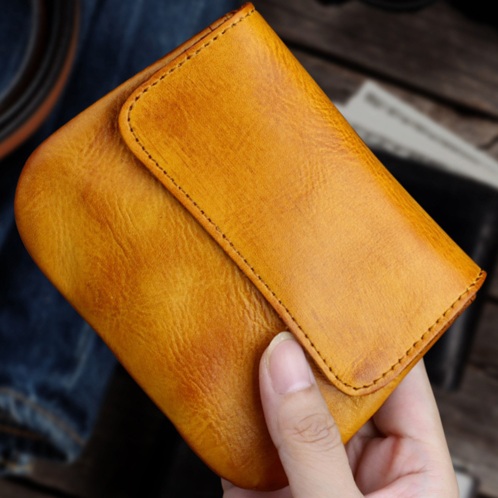 Mini Porte Monnaie Cuir Marron clair