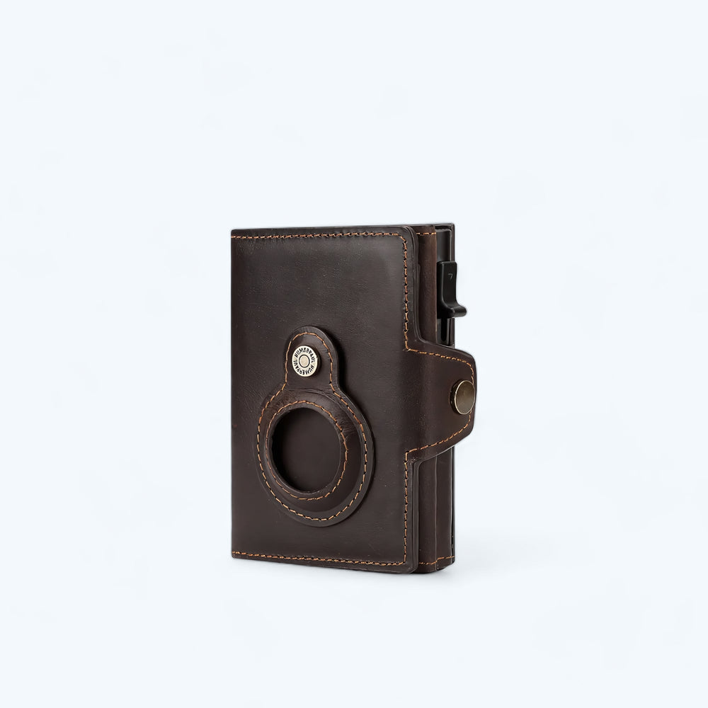 Petit Porte Carte Homme Cuir Marron Marron