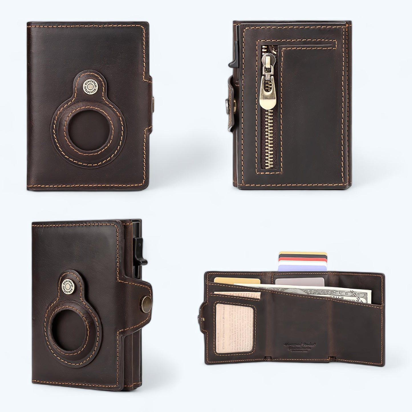 Petit Porte Carte Homme Cuir Marron Marron