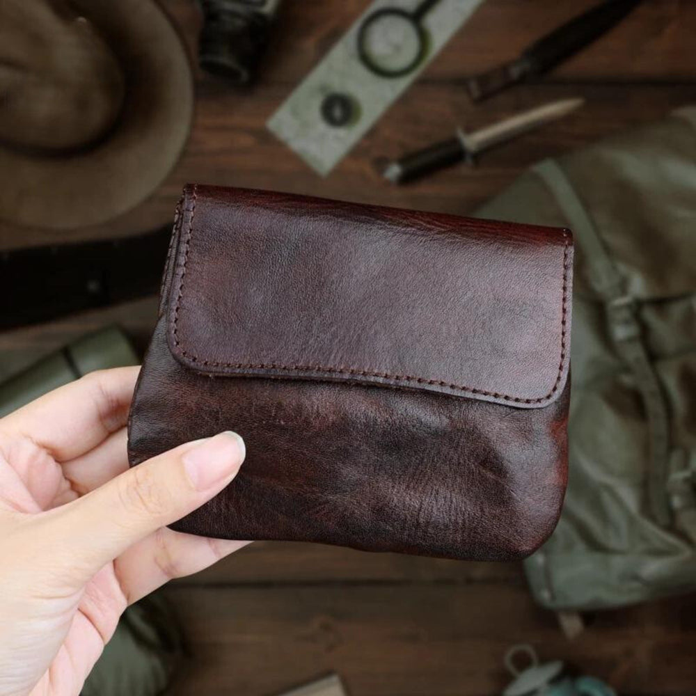 Petit Porte Monnaie Cuir Homme Marron