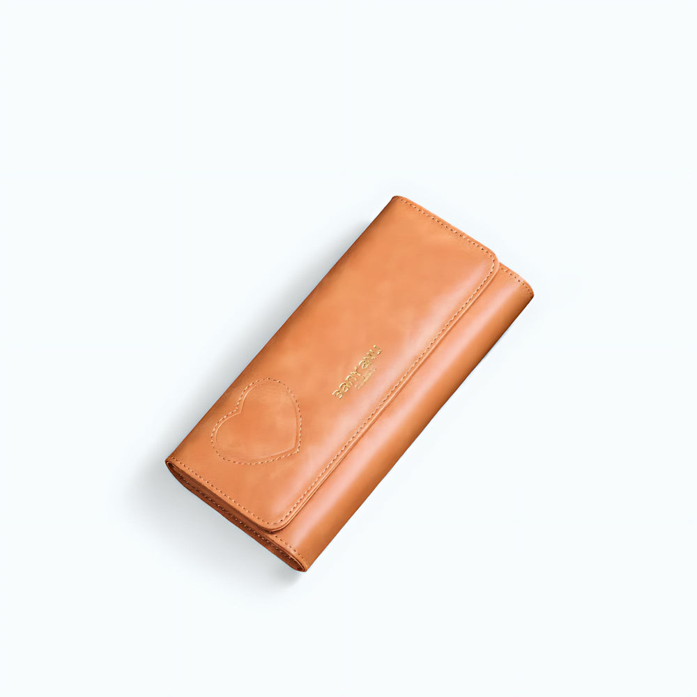 Pochette Portefeuille Femme Grand Rangement Marron