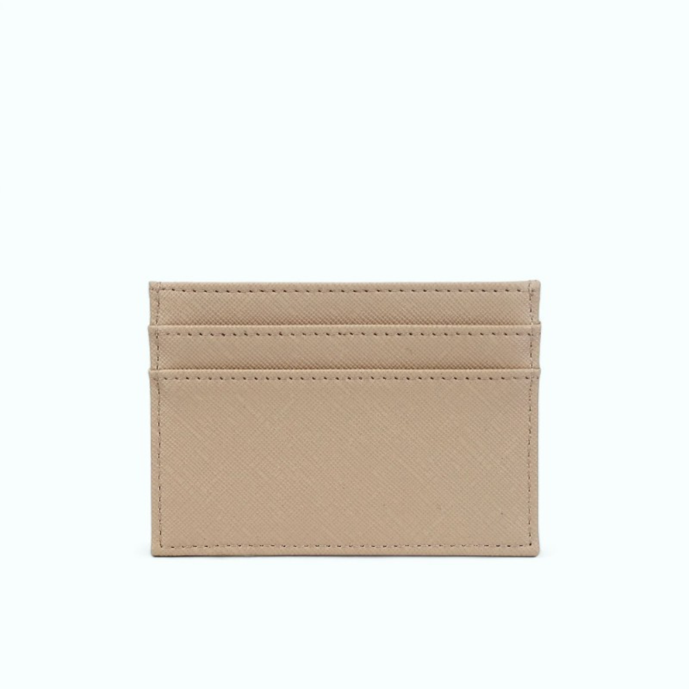 Porte Carte Beige Beige saffiano