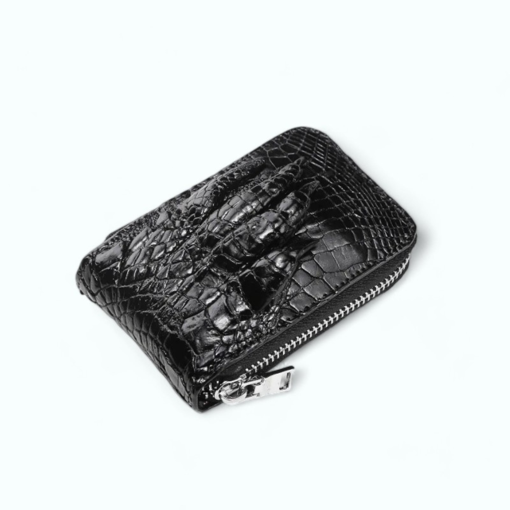 Porte Carte Croco Noir