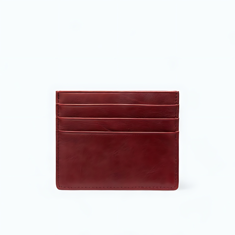 Porte Carte Femme Rouge Bourgogne