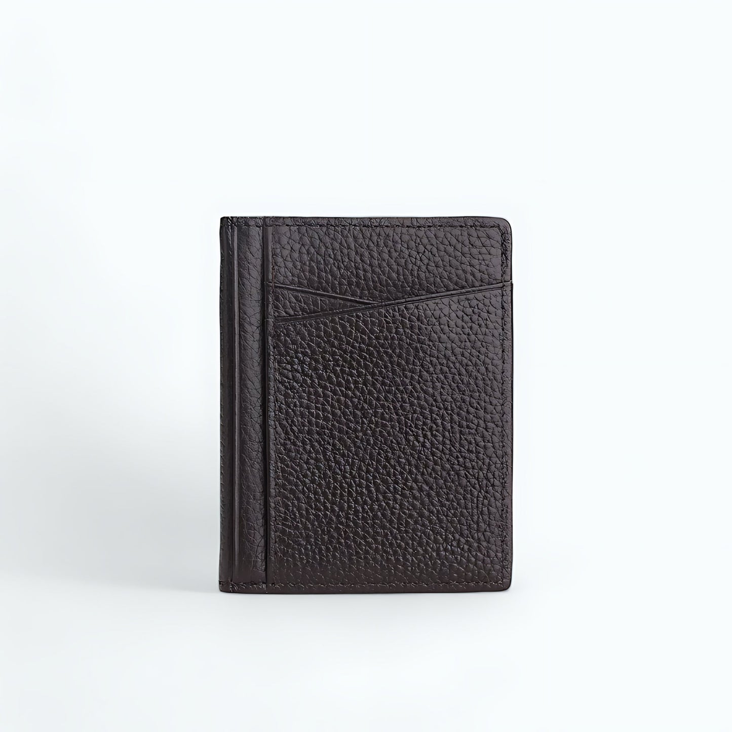 Porte Carte Fin Homme Marron