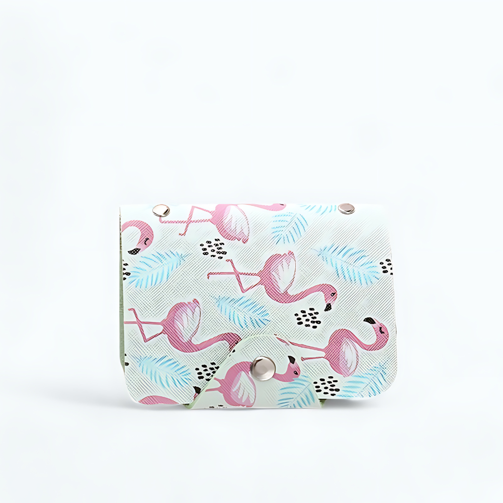 Porte Carte Flamant Rose Turquoise