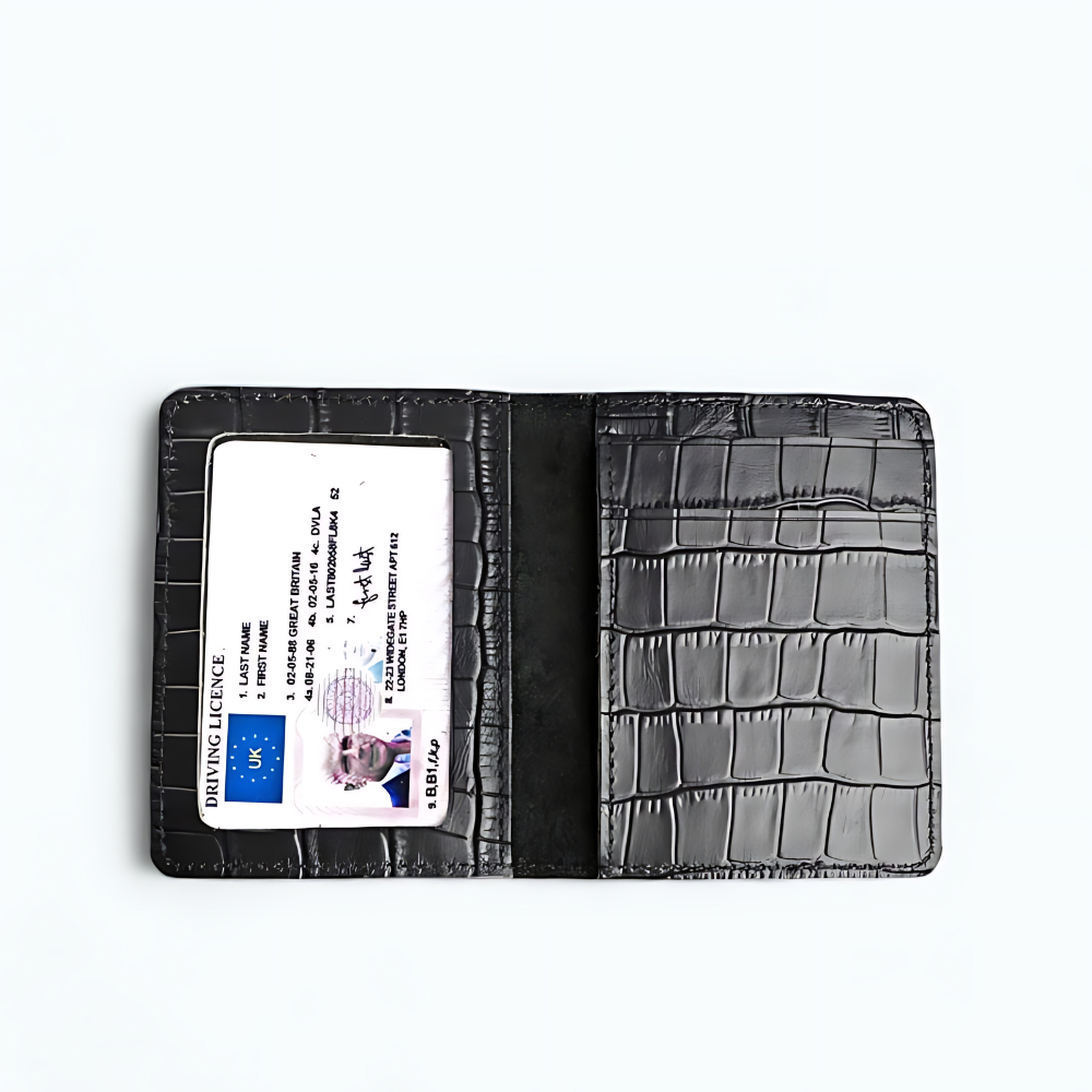 Porte Carte Homme Croco Croco noir
