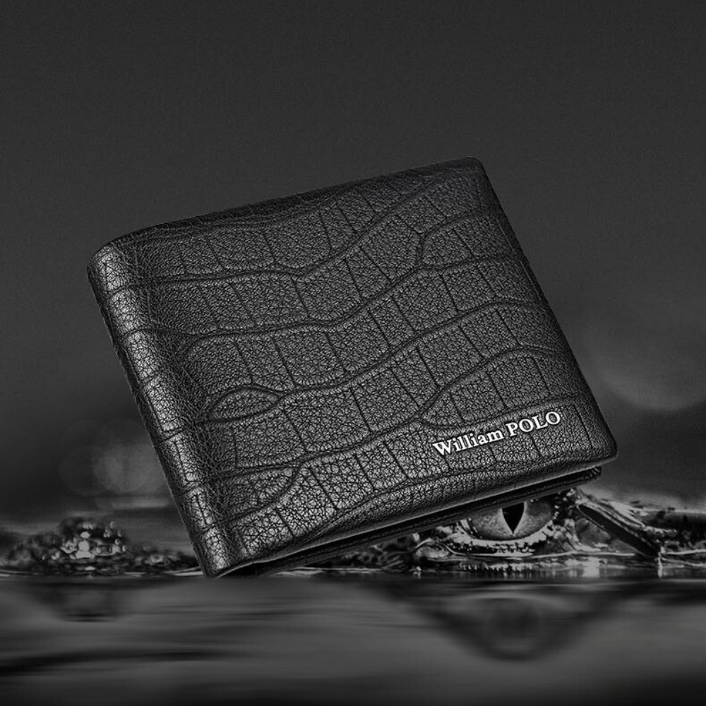 Porte Carte Homme Crocodile Noir