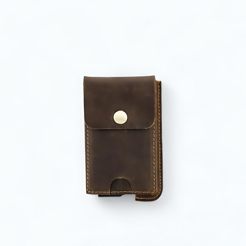 Porte Carte Homme Cuir Marron Café