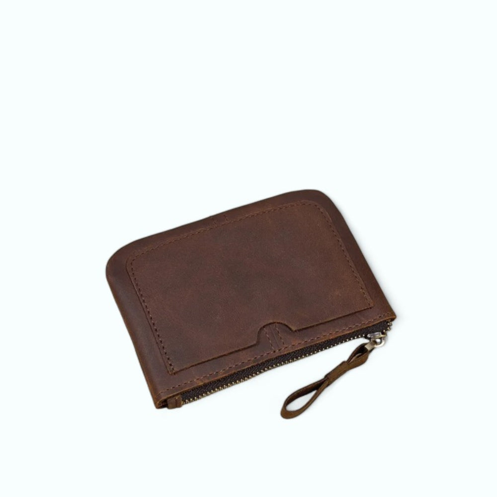 Porte Carte Homme Zippé Café