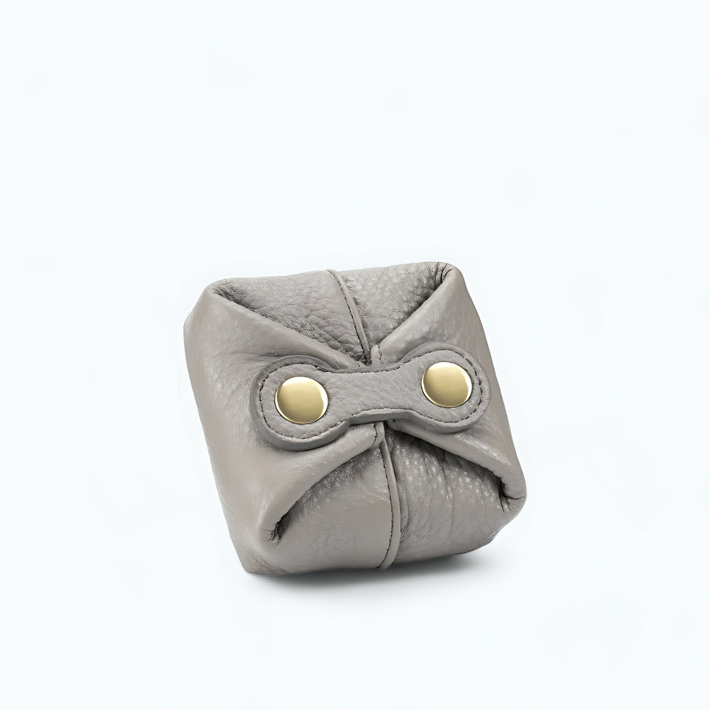 Porte Monnaie Bourse Femme Cuir Gris