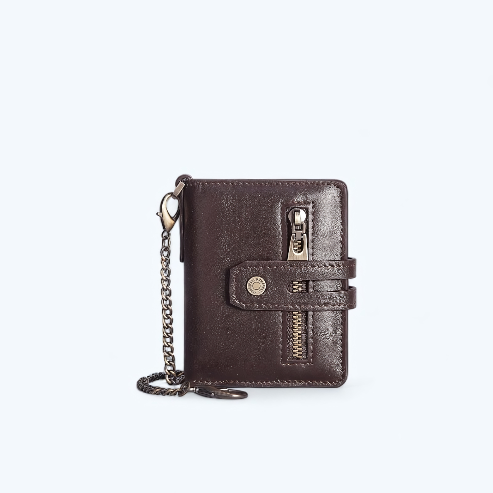 Porte Monnaie Chaine Homme Café