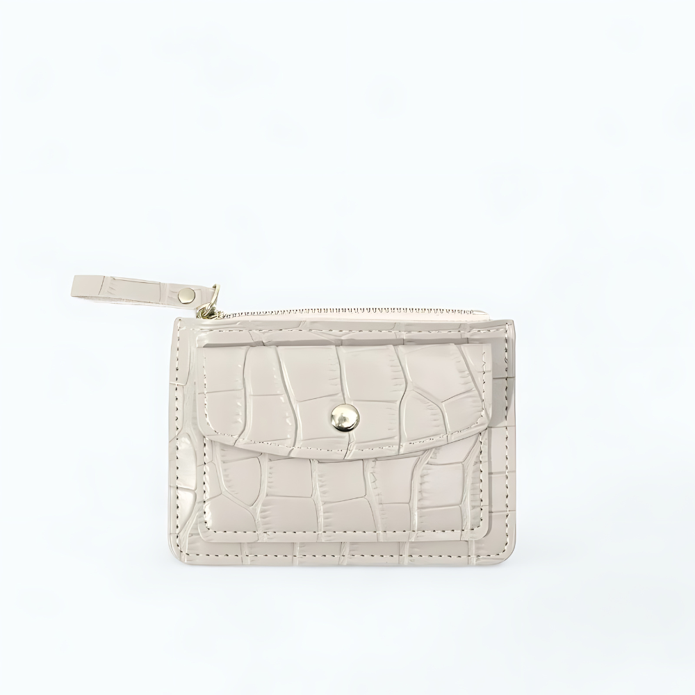 Porte Monnaie Compacte Femme Blanc cassé
