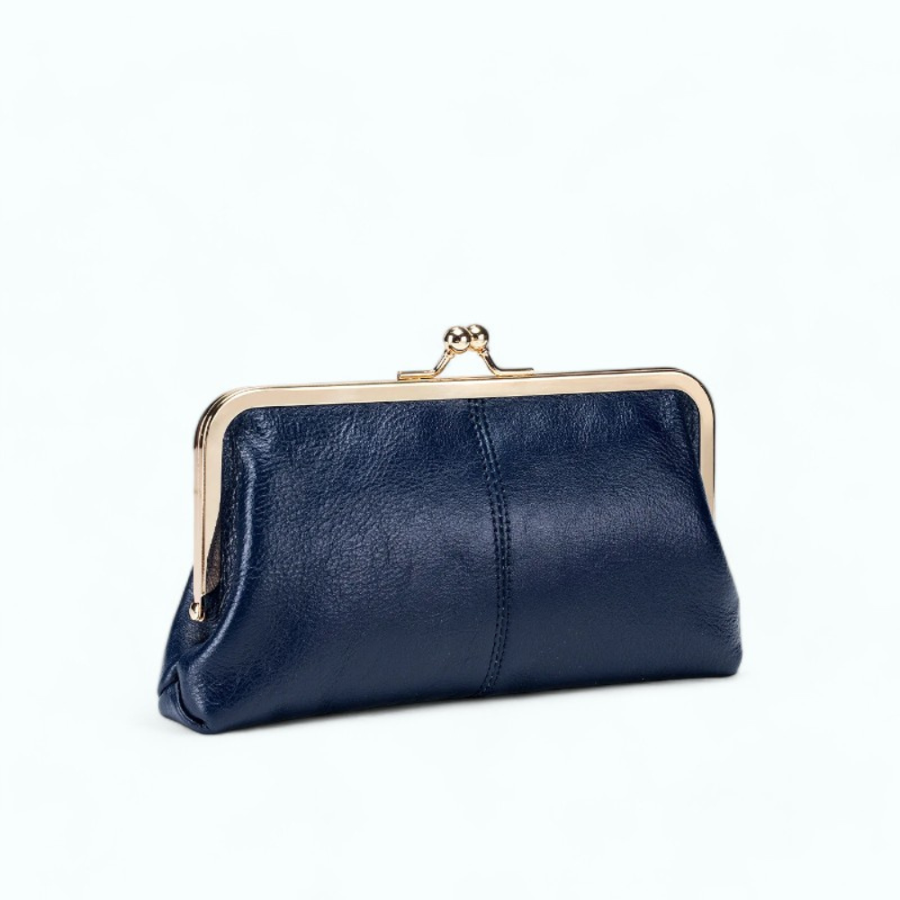Porte Monnaie Cuir Femme Bleu Bleu