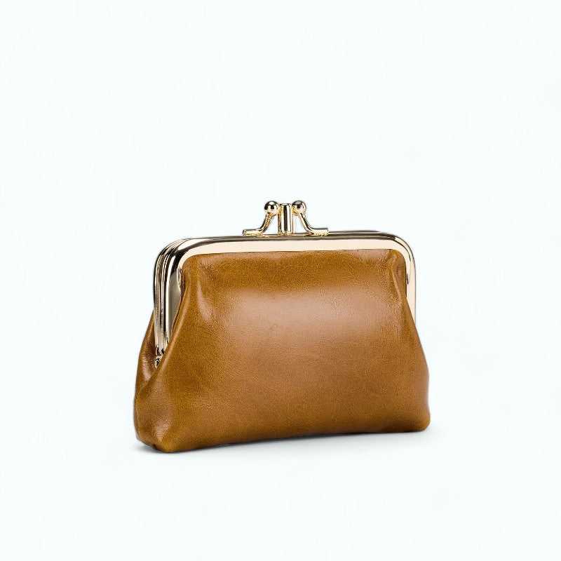 Porte Monnaie Cuir Femme Marron Camel