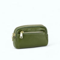 Porte Monnaie Femme Double Zip Vert