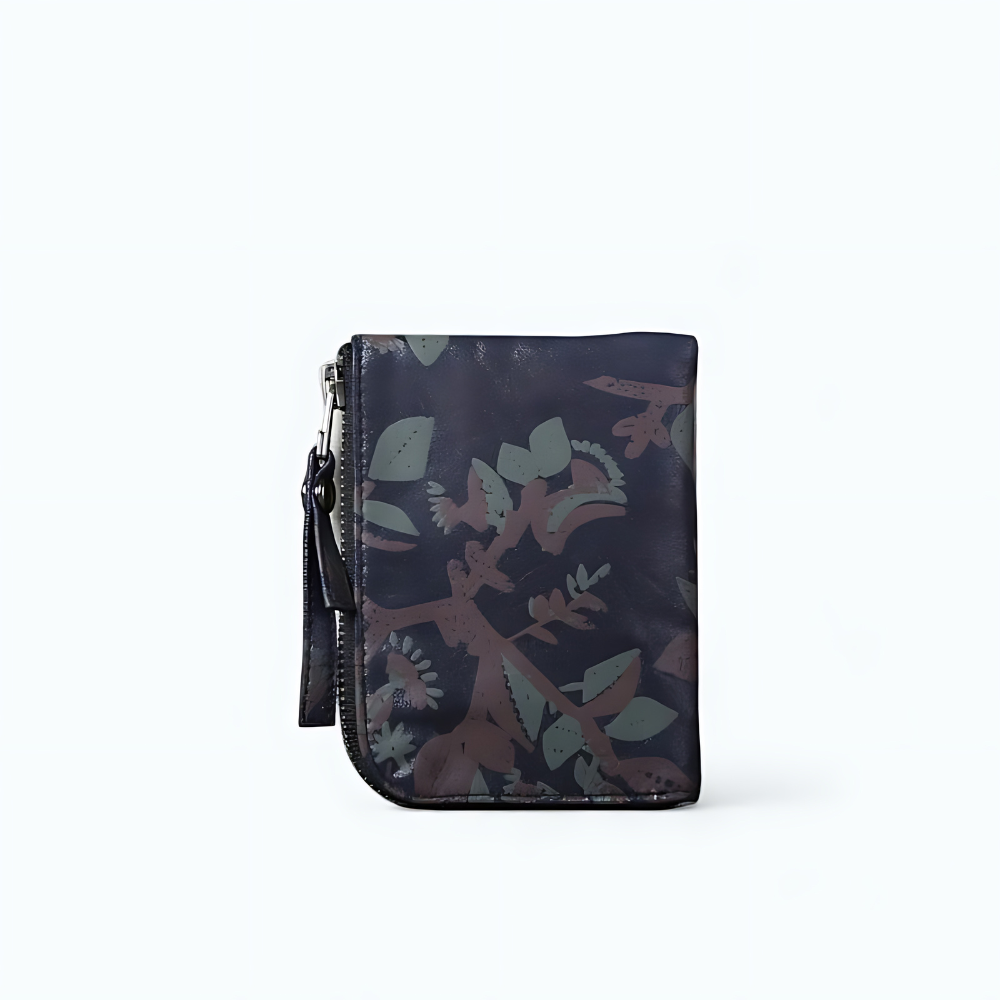 Porte Monnaie Femme Petite Taille Gris Fleuri