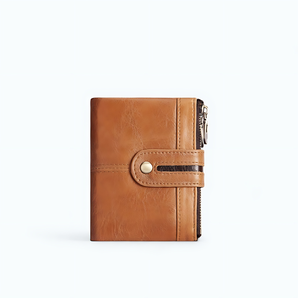 Porte Monnaie Homme Fermeture éclair Camel