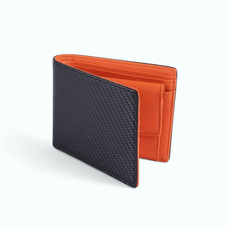 
                  
                    Porte Monnaie Homme Pratique Noir intérieur orange
                  
                