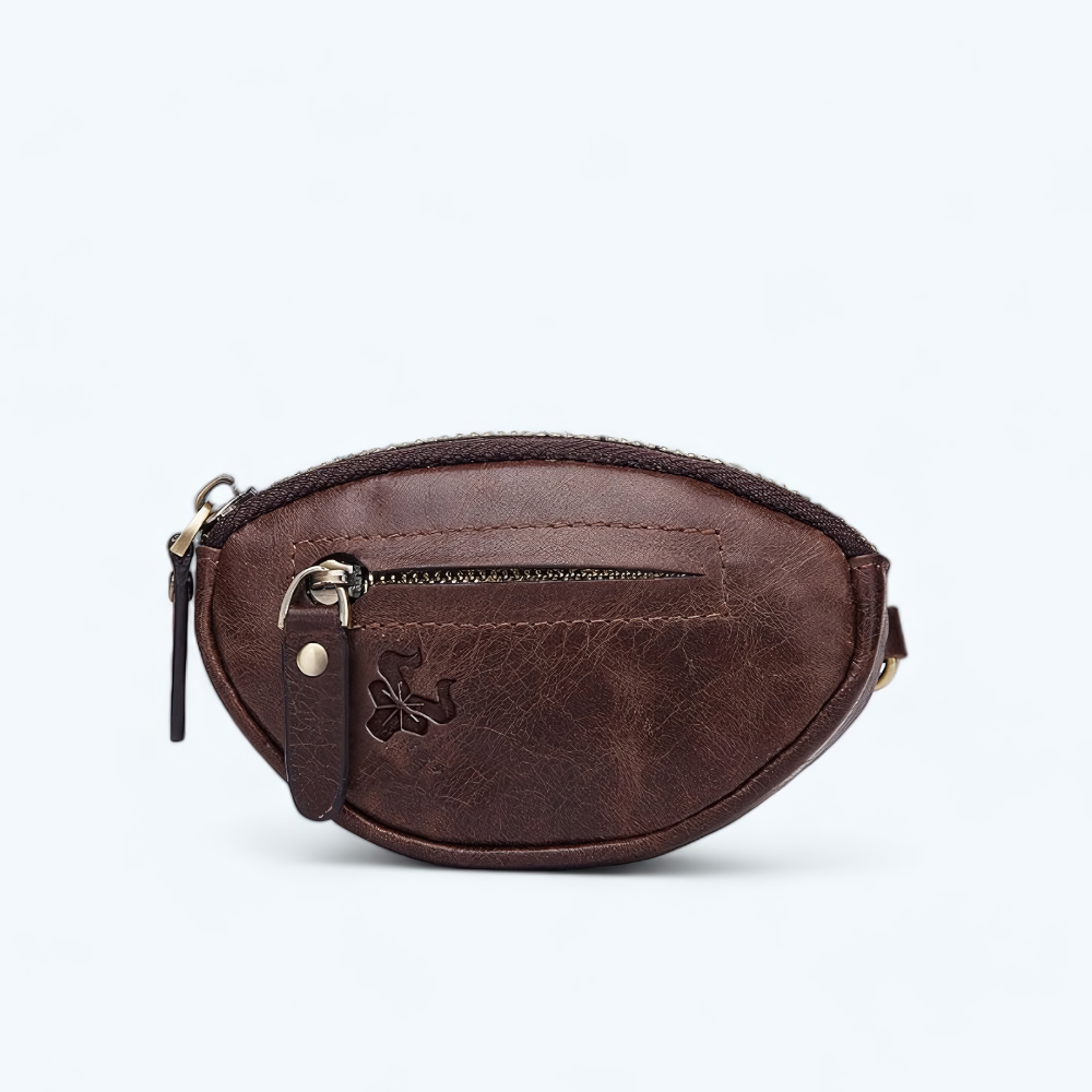 Porte Monnaie Vintage Cuir Café