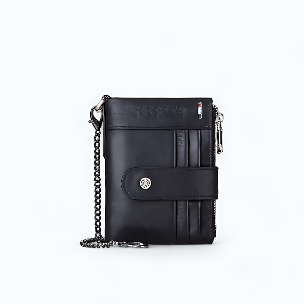 Portefeuille Avec Chaine Noir