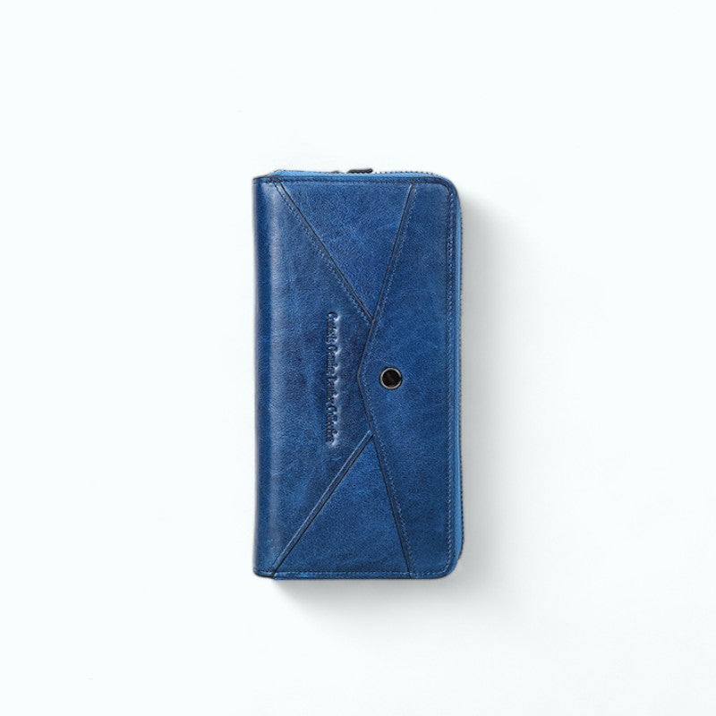 Portefeuille Bleu Cuir Bleu