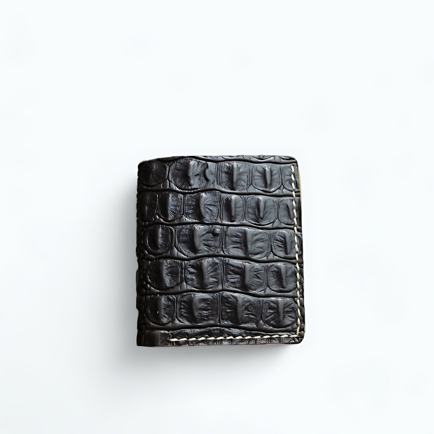 Portefeuille Cuir Homme Style Croco Noir