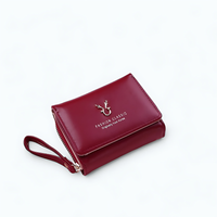 Portefeuille Double Compartiment Femme Rouge