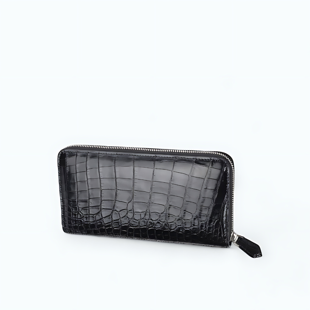 Portefeuille En Crocodile Homme Noir