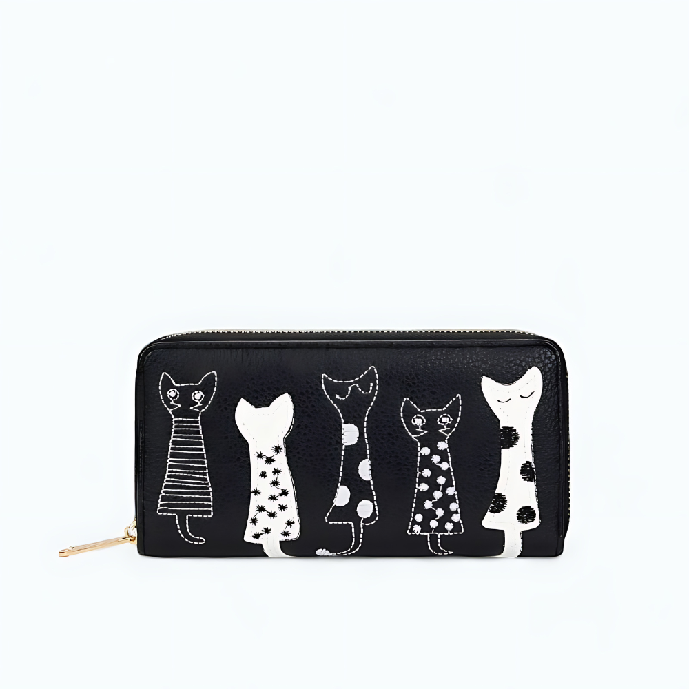 Portefeuille Femme Chat Noir