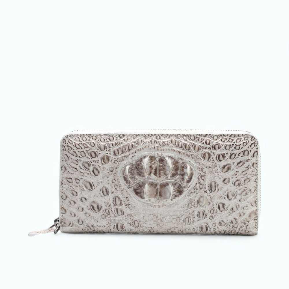 Portefeuille Femme Croco Cuir Croco blanc