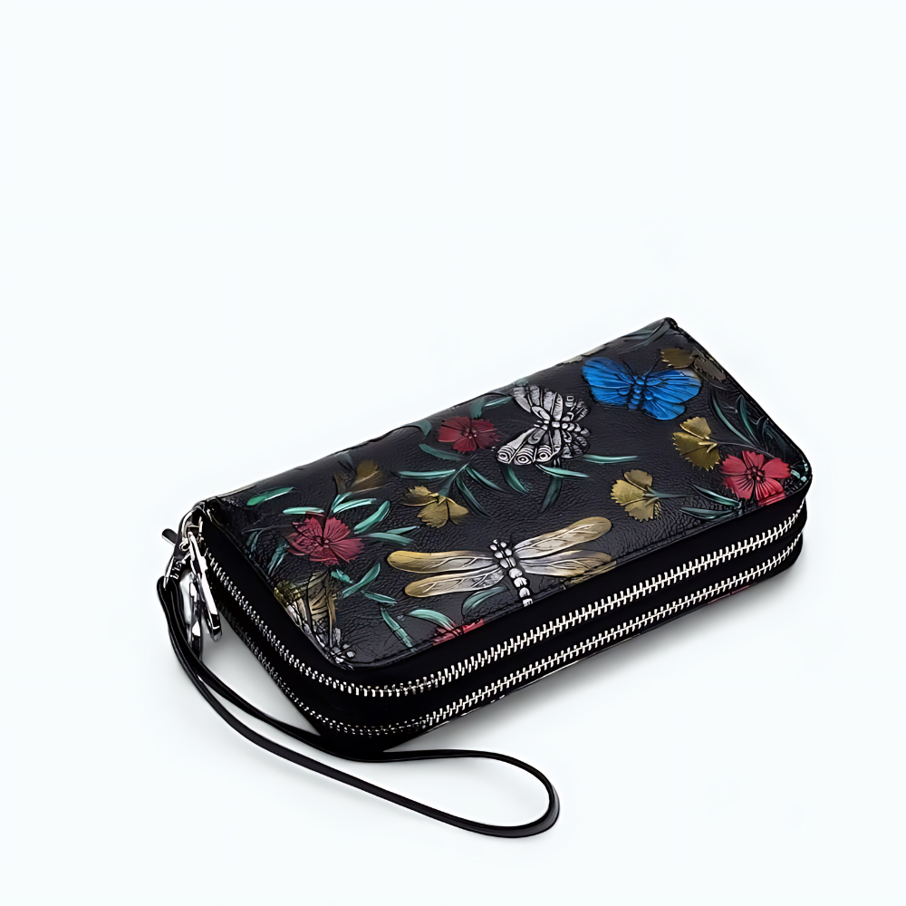 Portefeuille Femme Fleuri Dragonfly Butterfly