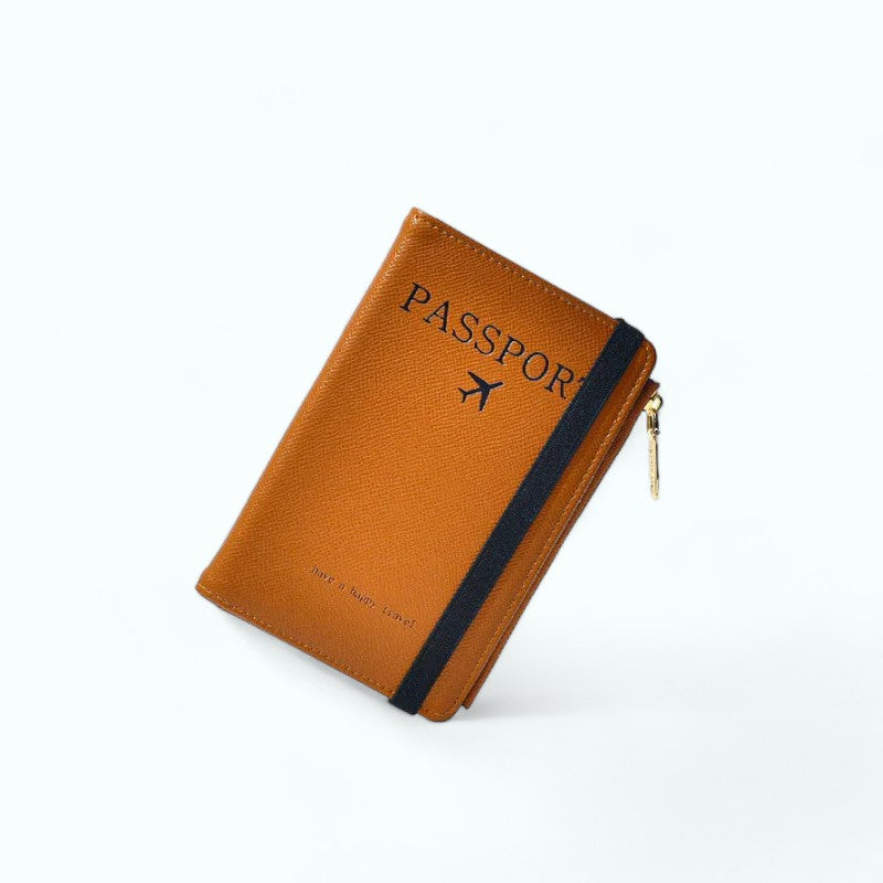 Portefeuille Femme Passeport Camel