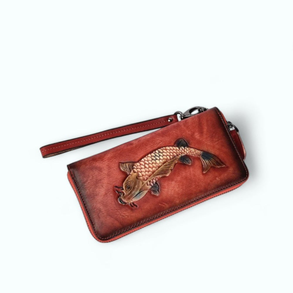 Portefeuille Femme Vintage Rouge