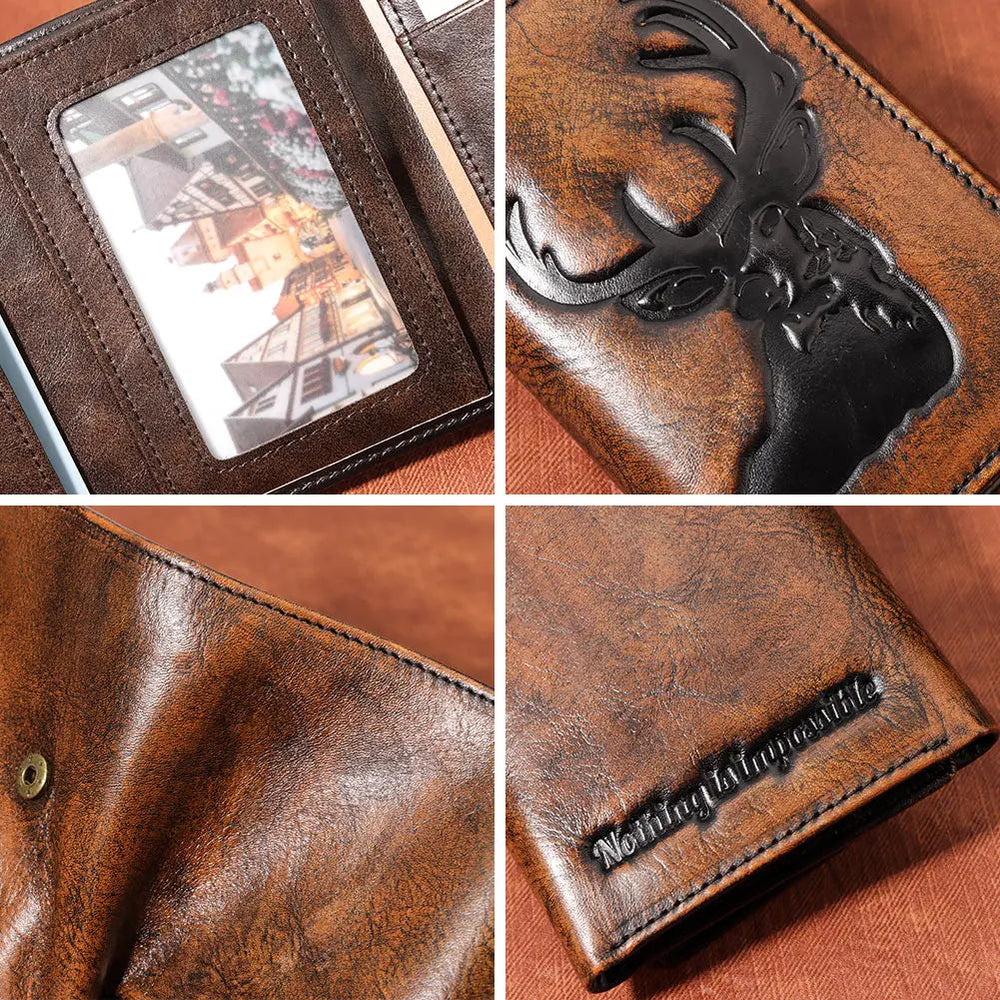 
                  
                    Portefeuille Homme 3 Volets Cuir Sécurisé Café
                  
                