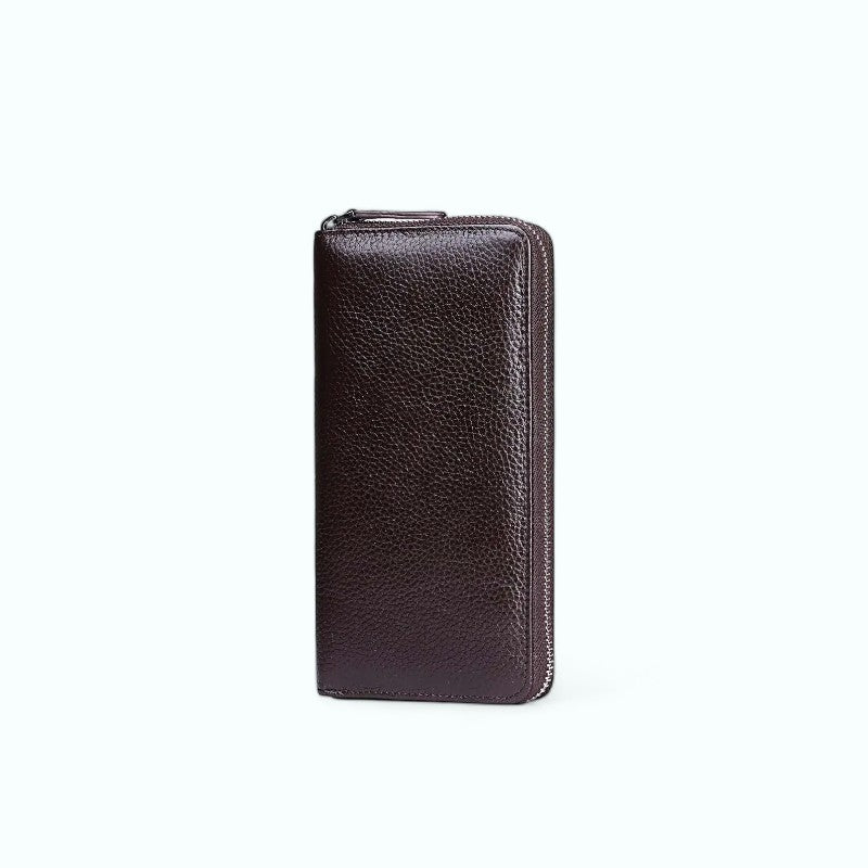 Portefeuille Homme Avec Fermeture Éclair Café