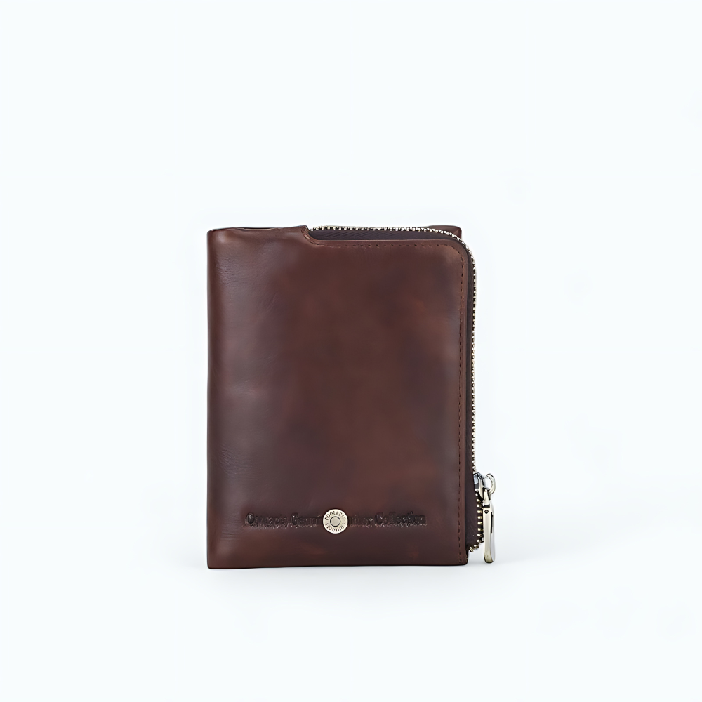 Portefeuille Homme Cuir Biker Café