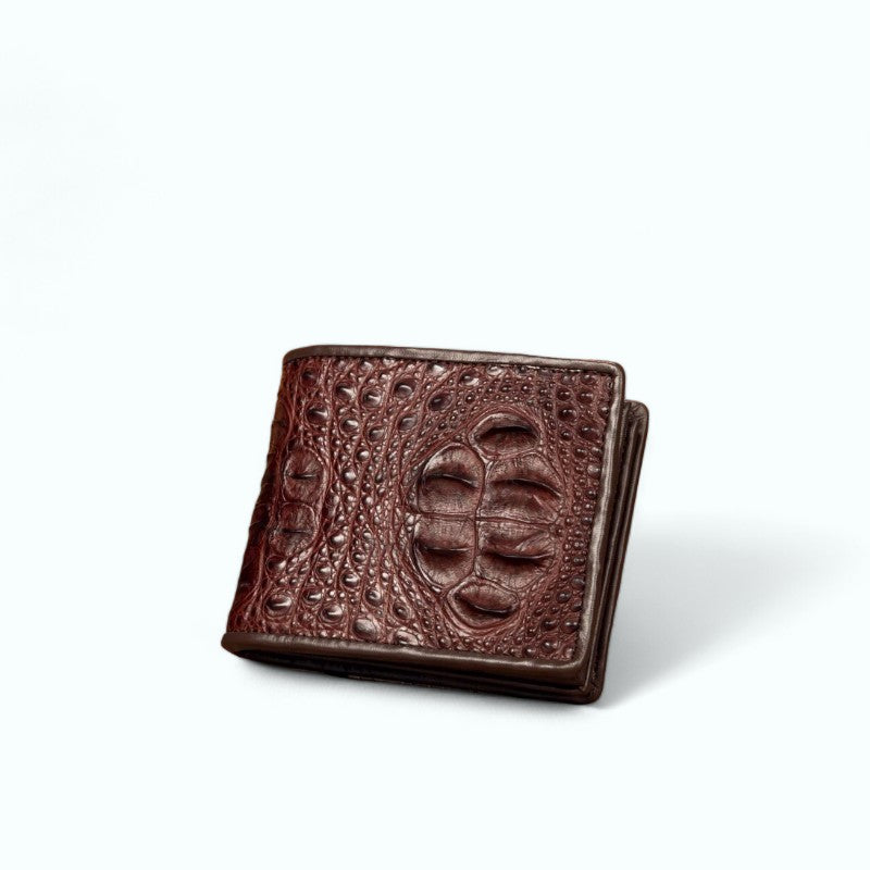 Portefeuille Homme Cuir Crocodile Marron