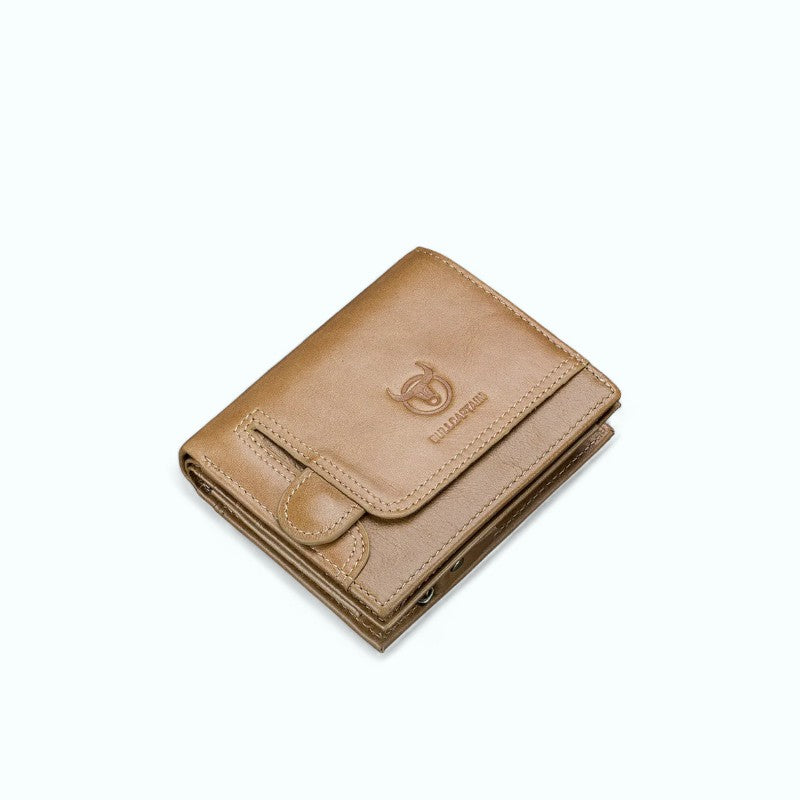 Portefeuille Homme Cuir Lisse Camel