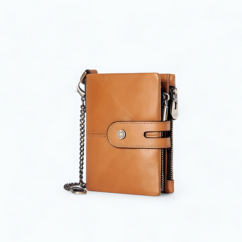Portefeuille Homme Cuir Marron Clair Camel