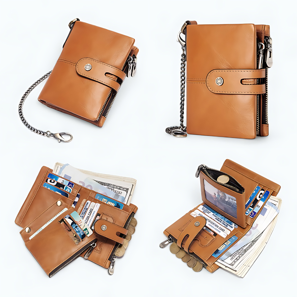 
                  
                    Portefeuille Homme Cuir Marron Clair Camel
                  
                