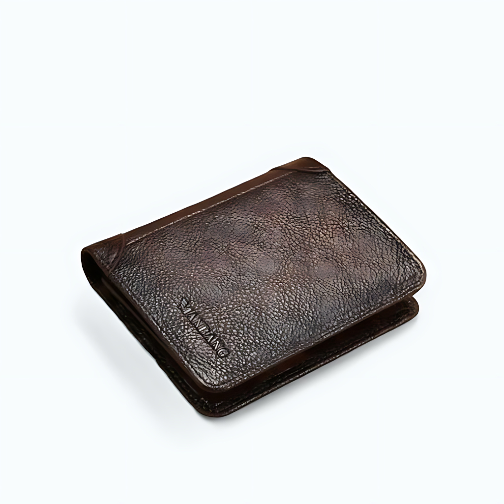 Portefeuille Homme Cuir Vintage Café