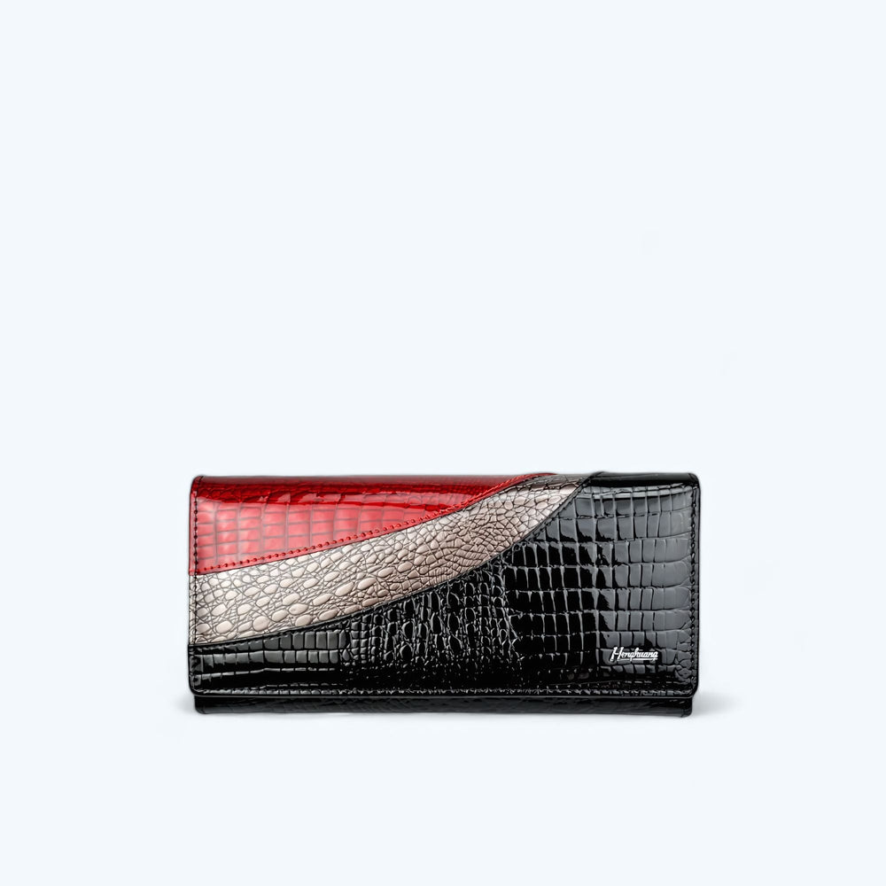 Portefeuille Pochette Cuir Femme Noir