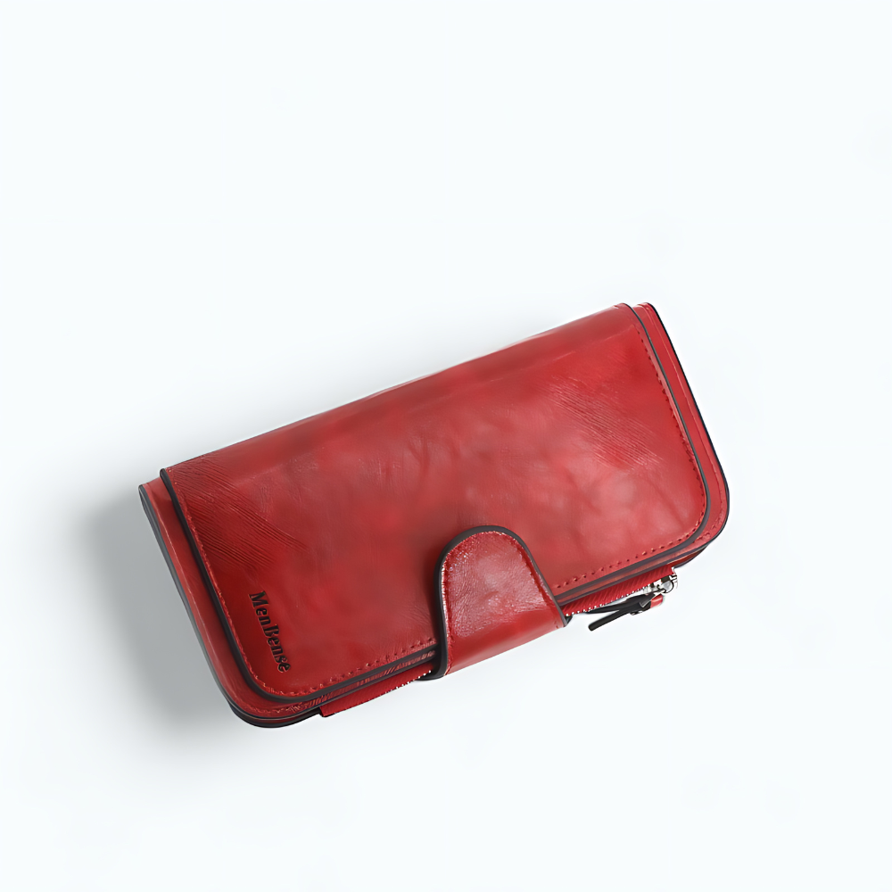 Portefeuille XXL Femme Cuir Rouge