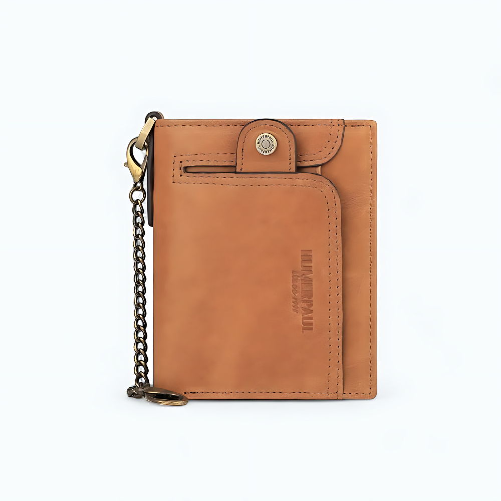 Portefeuille Zippé Homme Luxe Marron
