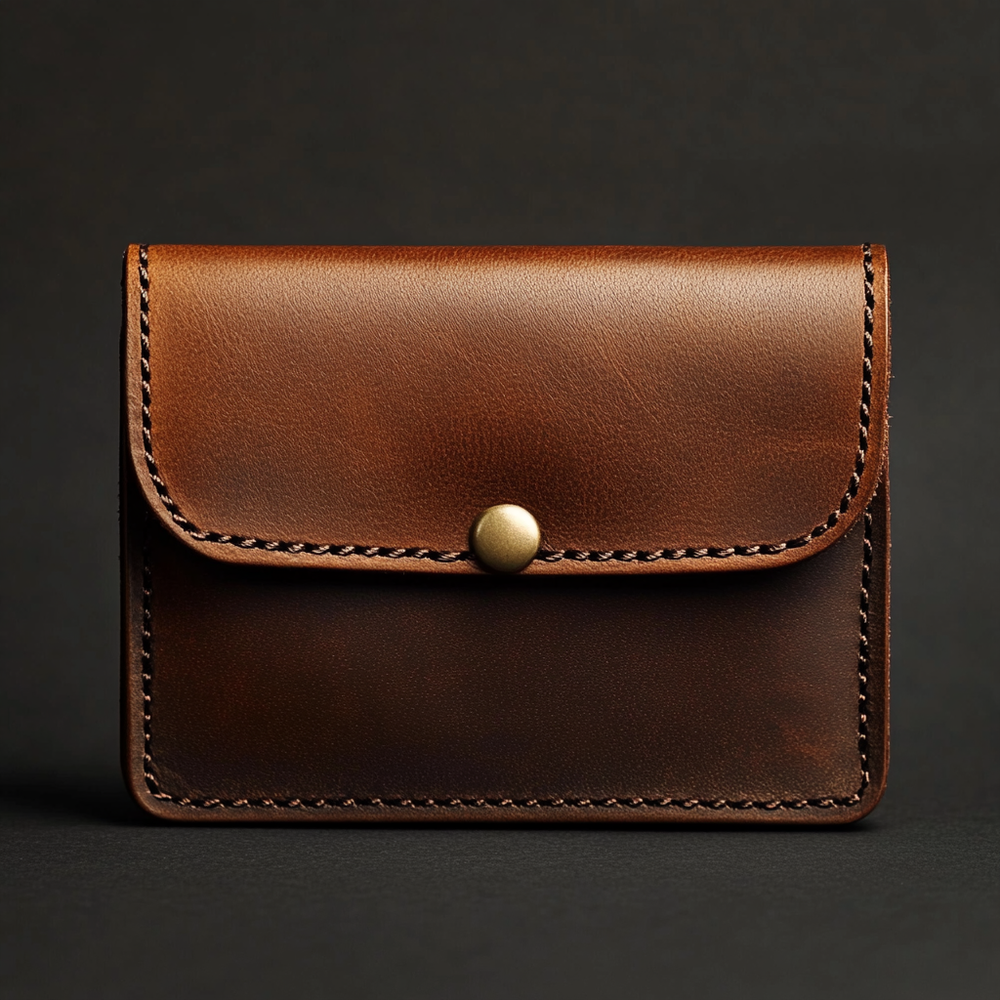 porte monnaie cuir marron