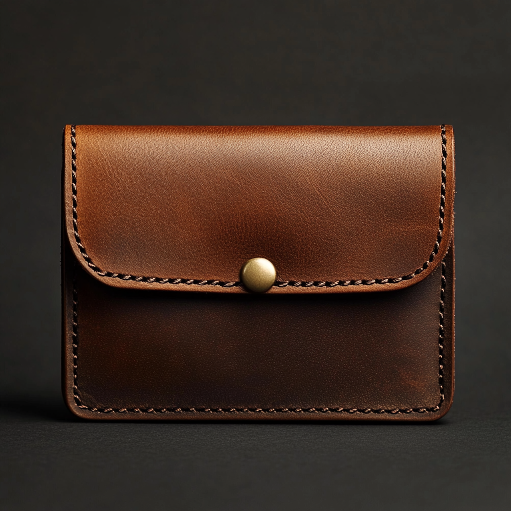 porte monnaie cuir marron